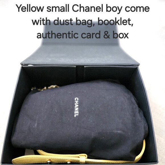 Chanel Boy Bag Size Small Yellow Caviar - Picture 11 of 11